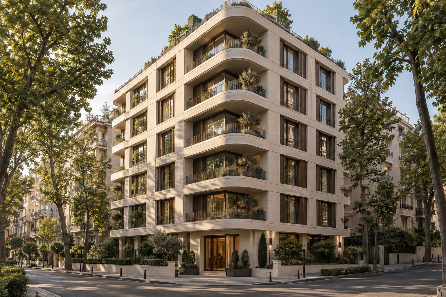 Köşe parselde nitelikli apartman projesi
